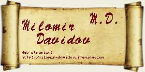 Milomir Davidov vizit kartica